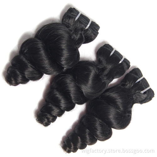 wholesale loose wave human hair weaving, Beautiful women human hair bundles with closure set for black women